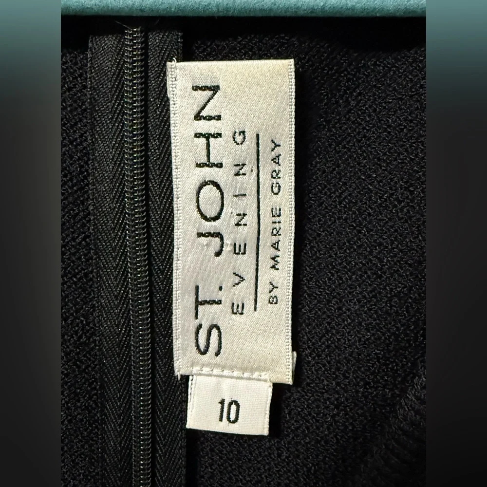 Vintage St. John Evening by Marie Gray Black Knit Cocktail Dress Women’s Size 10 - Picture 2 of 8